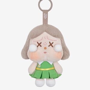 Cute Plush Doll Keychain in Bright Green Dress
